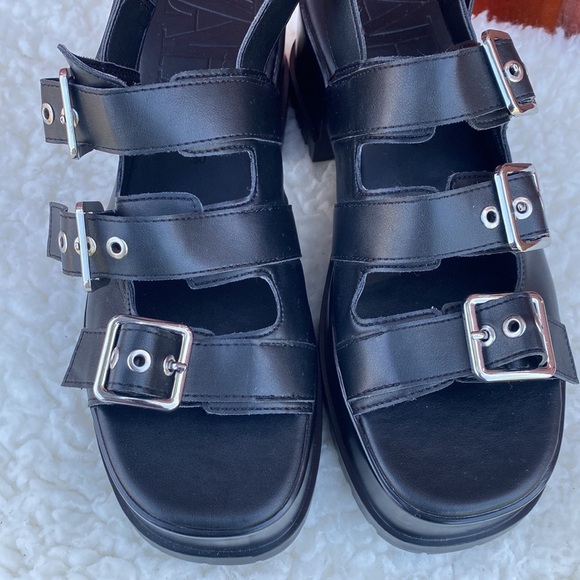 Zara Women Platform Track Sole Sandals Buckles Size 40 - Picture 7 of 12